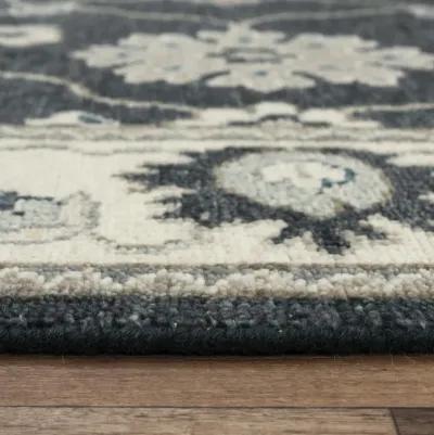 Ashton Charcoal/Ivory  Hand Spun Wool/Tencel 2' x 3'  Rectangle Rug