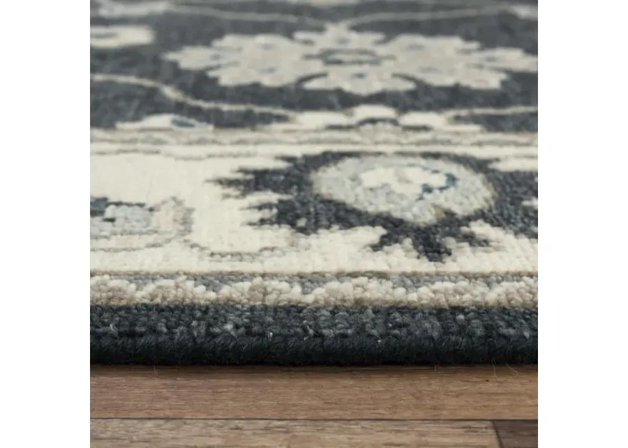 Ashton Charcoal/Ivory  Hand Spun Wool/Tencel 2' x 3'  Rectangle Rug