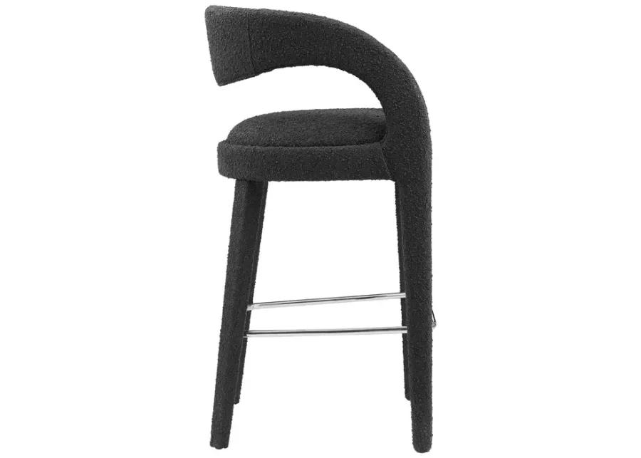 Pinnacle Boucle Upholstered Bar Stool Set of Two