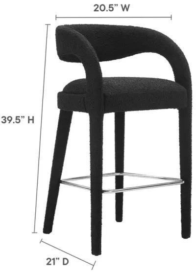 Pinnacle Boucle Upholstered Bar Stool Set of Two