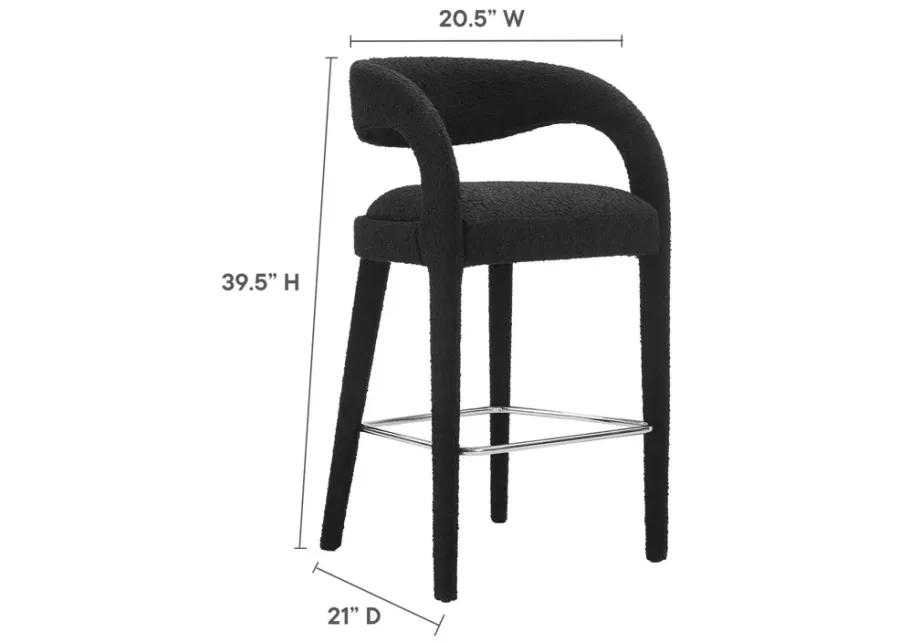 Pinnacle Boucle Upholstered Bar Stool Set of Two