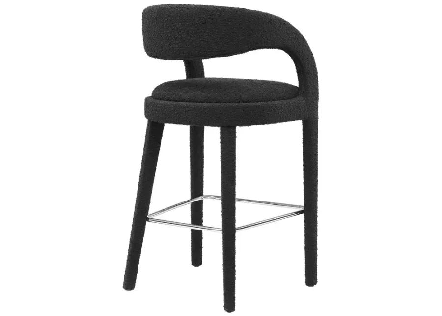 Pinnacle Boucle Upholstered Bar Stool Set of Two