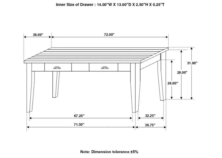 Kingman 4-Drawer Dining Table