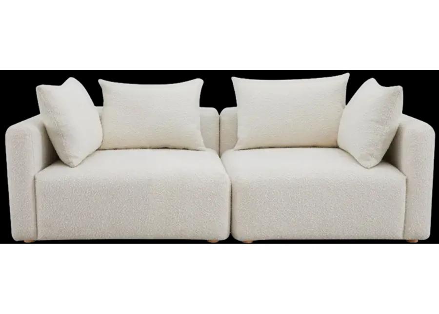 Hangover Cream Boucle Loveseat