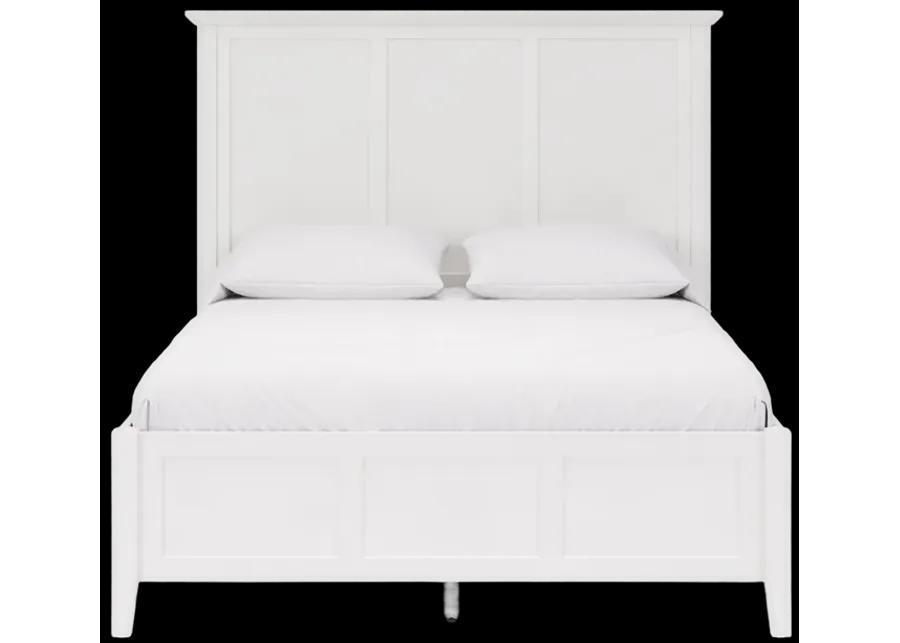 Grace California King-size Three Panel Bed in Snowfall White