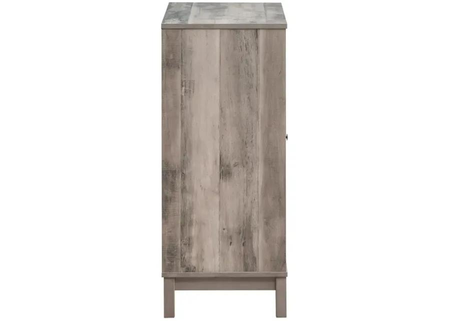 Cheyenne 2-door Wine Cabinet with Stemware Rack Weathered Acacia