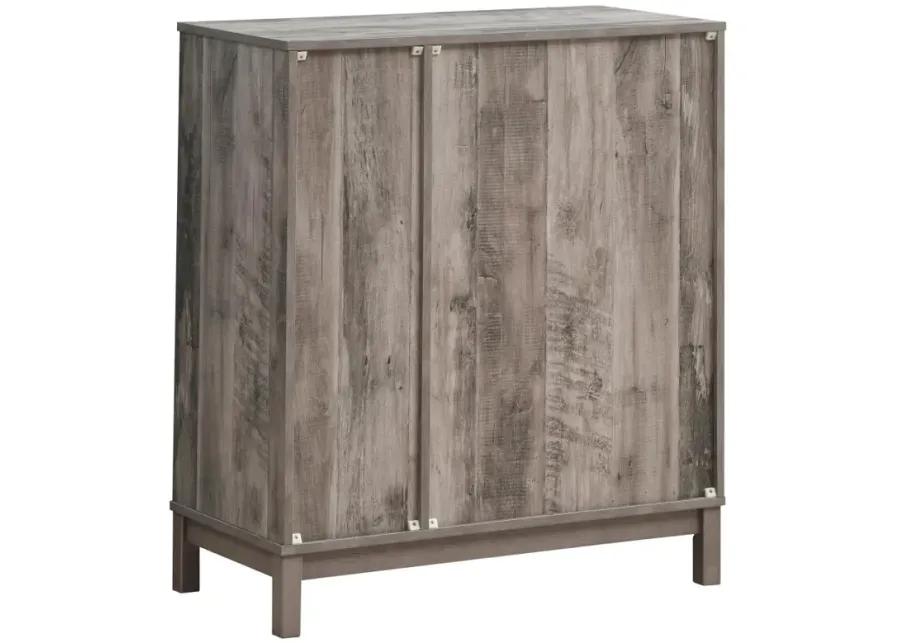 Cheyenne 2-door Wine Cabinet with Stemware Rack Weathered Acacia