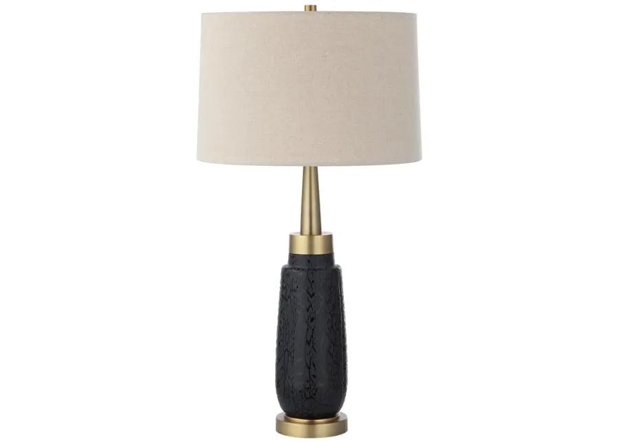 Spyglass Black Wood Grain Table Lamp