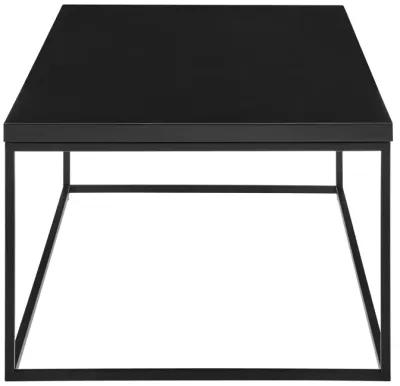 Teresa Side Table in High Gloss Black with Matte Black Base