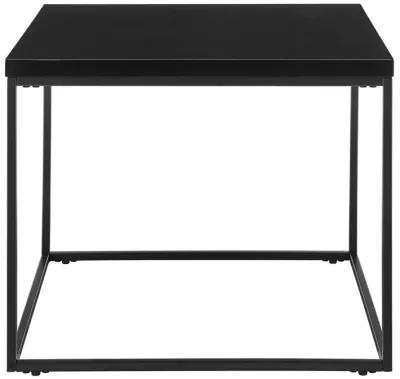 Teresa Side Table in High Gloss Black with Matte Black Base