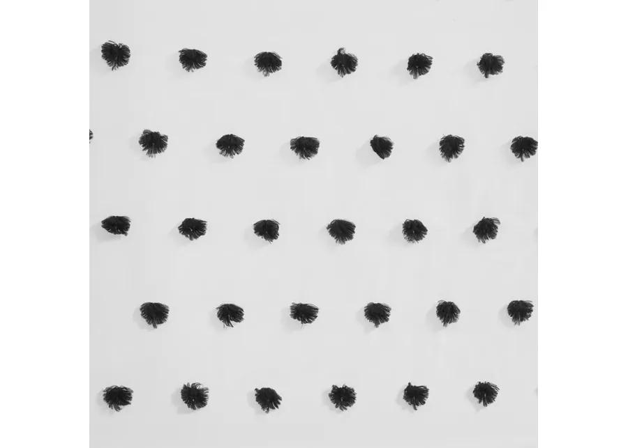 Intelligent Design Sophie Black Pom Pom Embellished Curtain Panel