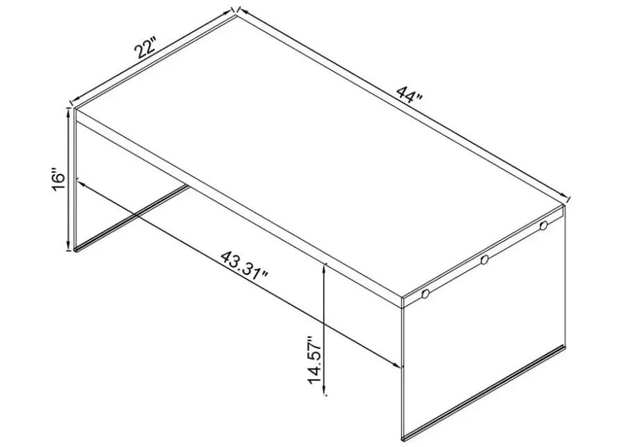 Opal Rectangular Coffee Table With Clear Glass Legs White High Gloss