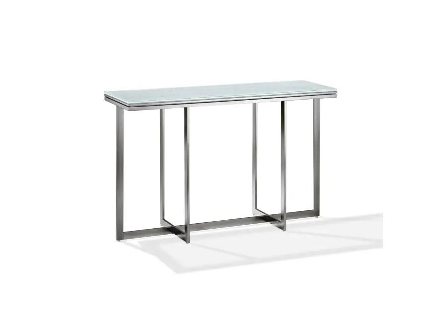 Eliza Media Console Table in Ultra White