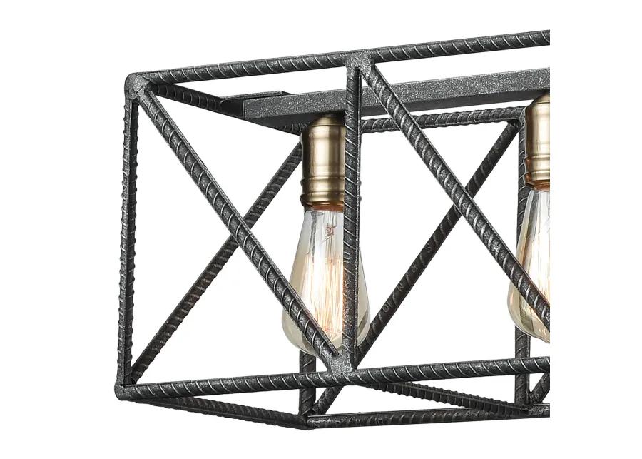 Crossbar 42" Wide 6-Light Linear Chandelier - Silverdust Iron