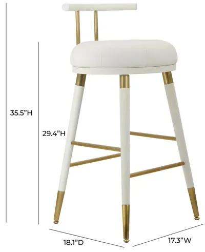 Juniper White Vegan Leather Barstool