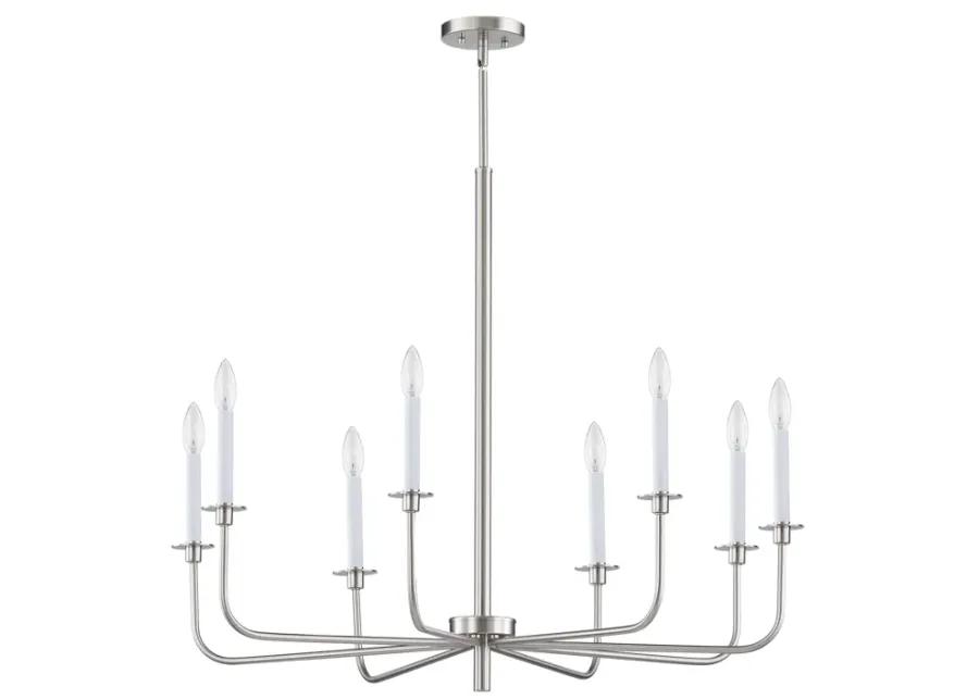 Lexington Green 38'' Wide 8-Light Chandelier - Brushed Nickel