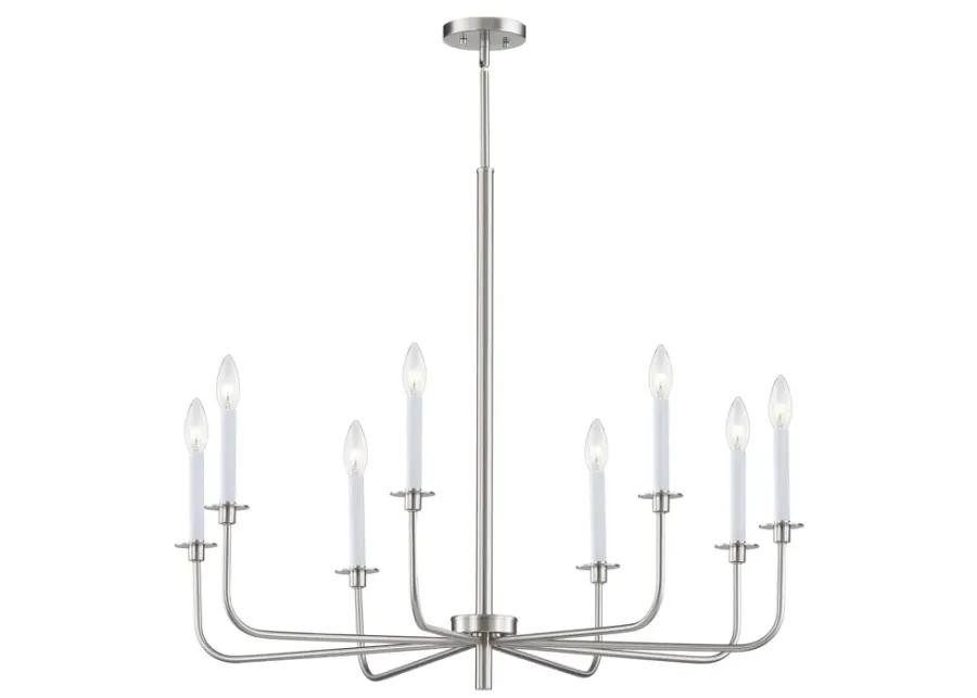 Lexington Green 38'' Wide 8-Light Chandelier - Brushed Nickel