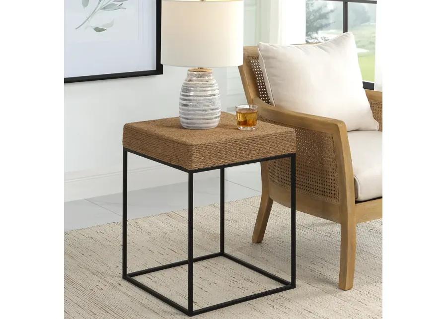 Laramie Rustic Rope Accent Table