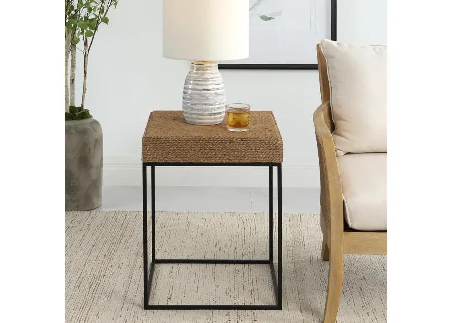 Laramie Rustic Rope Accent Table