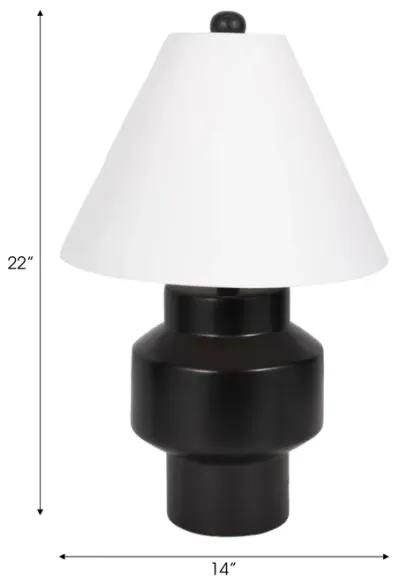 22" Modern Cylinder Table Lamp, Black