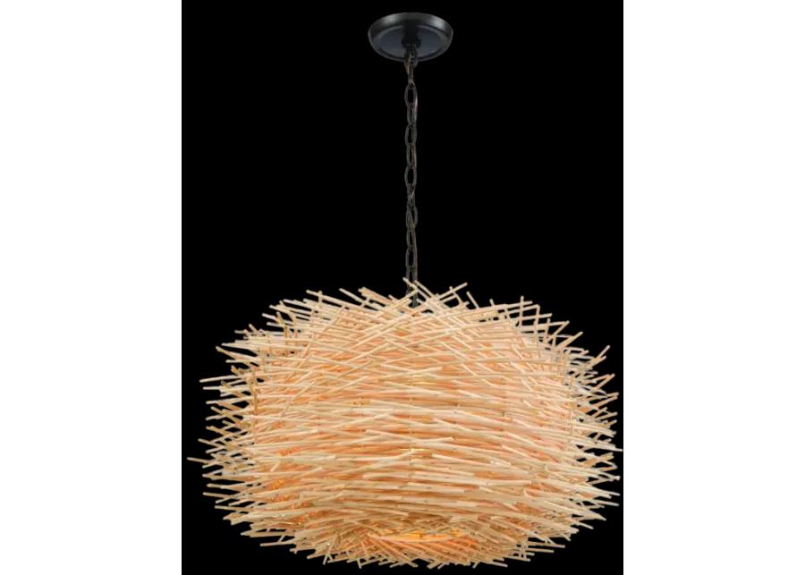 Bamboo Nest 23" Wide 3-Light Chandelier - Oil Rubbed Bronze