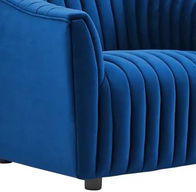 Announce Performance Velvet Channel Tufted Armchair