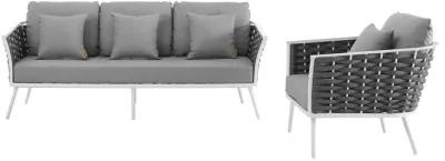 Stance 2 Piece Outdoor Patio Aluminum Sectional Sofa Set