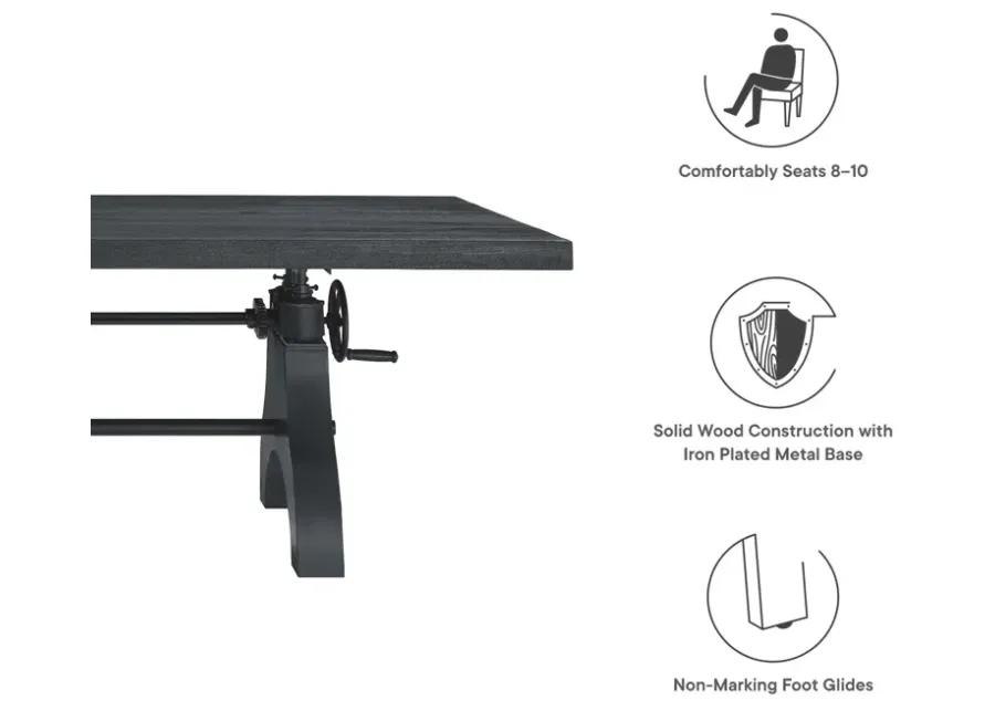 Genuine 96" Crank Adjustable Height Dining and Conference Table