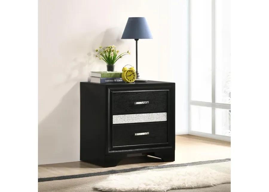 Miranda 2-drawer Nightstand Tray Black