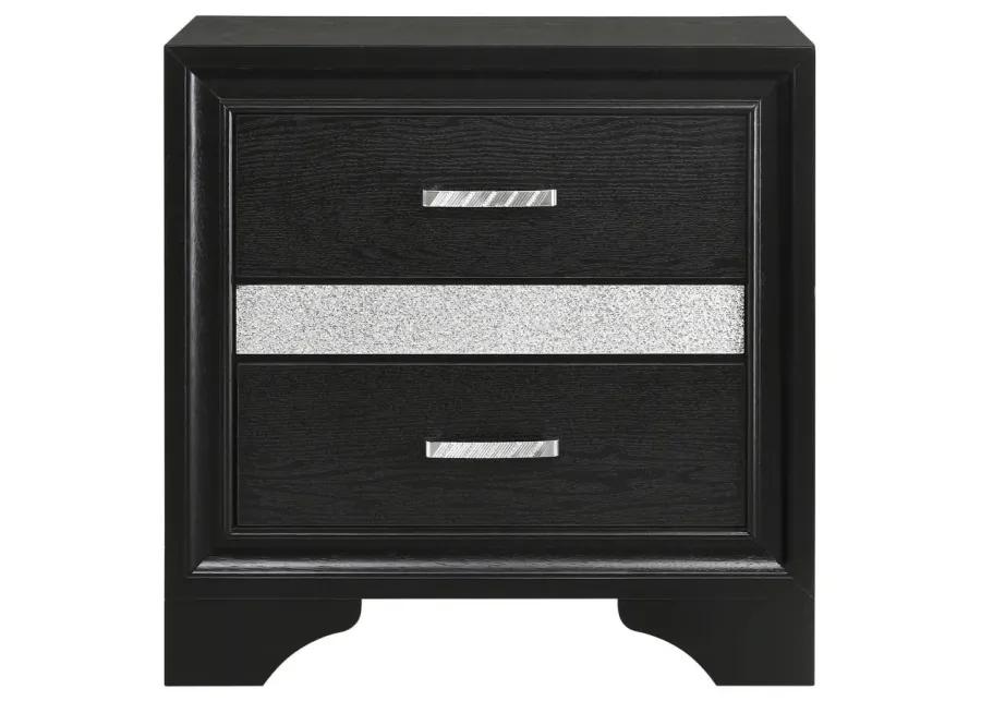 Miranda 2-drawer Nightstand Tray Black