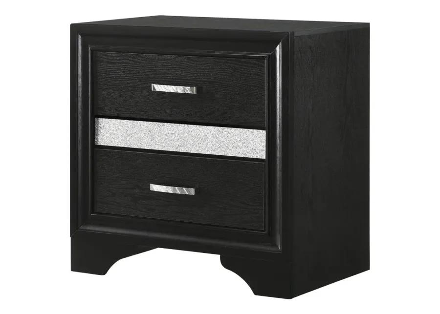 Miranda 2-drawer Nightstand Tray Black