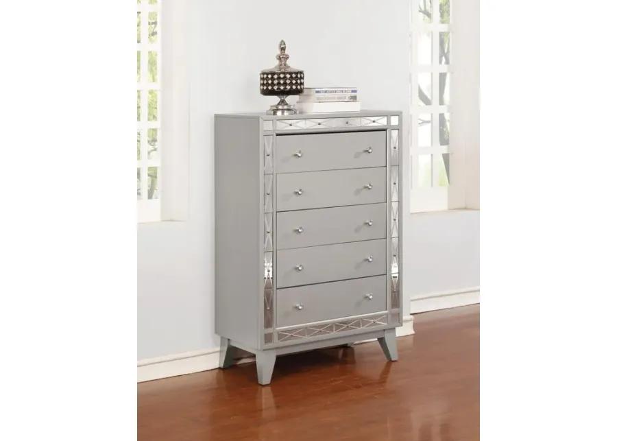 Leighton 5-drawer Chest Metallic Mercury