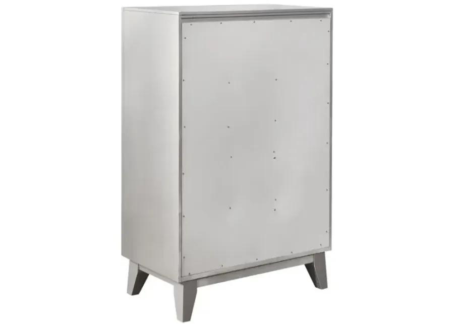 Leighton 5-drawer Chest Metallic Mercury