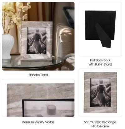 5x7 Curved Marble Photo Frame, Mocha