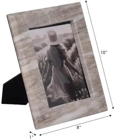 5x7 Curved Marble Photo Frame, Mocha