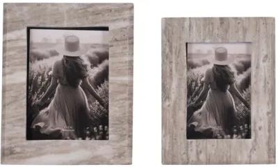 5x7 Curved Marble Photo Frame, Mocha