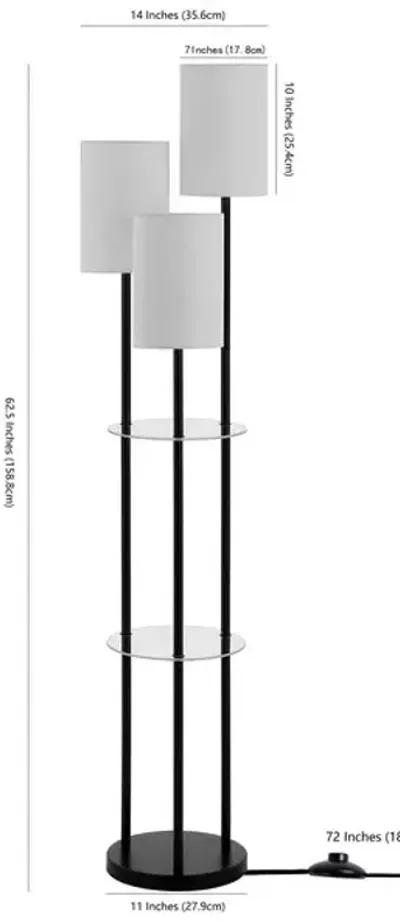 SOREN GLASS AND IRON FLOOR LAMP 