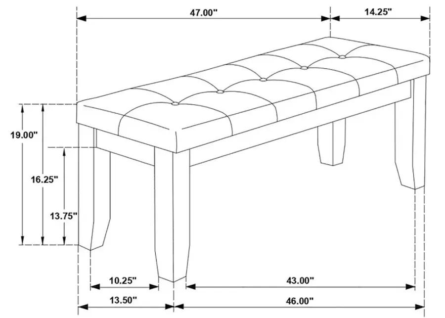 Dalila Tufted Upholstered Dining Bench Cappuccino and Black