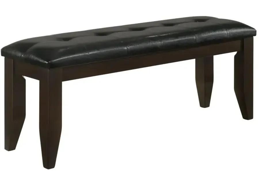 Dalila Tufted Upholstered Dining Bench Cappuccino and Black