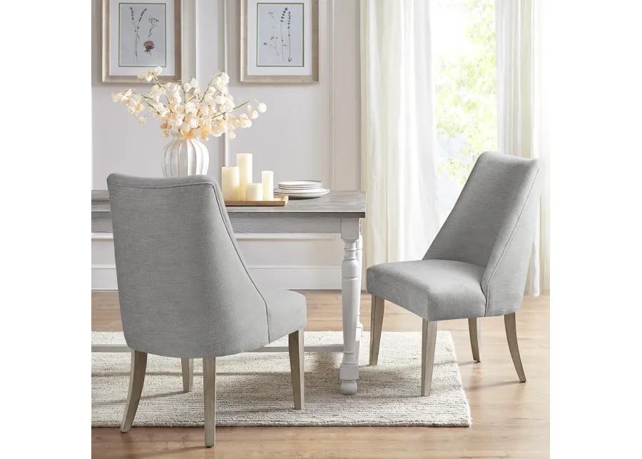 Martha Stewart Winfield Light Grey Upholstered Dining chair Set of 2