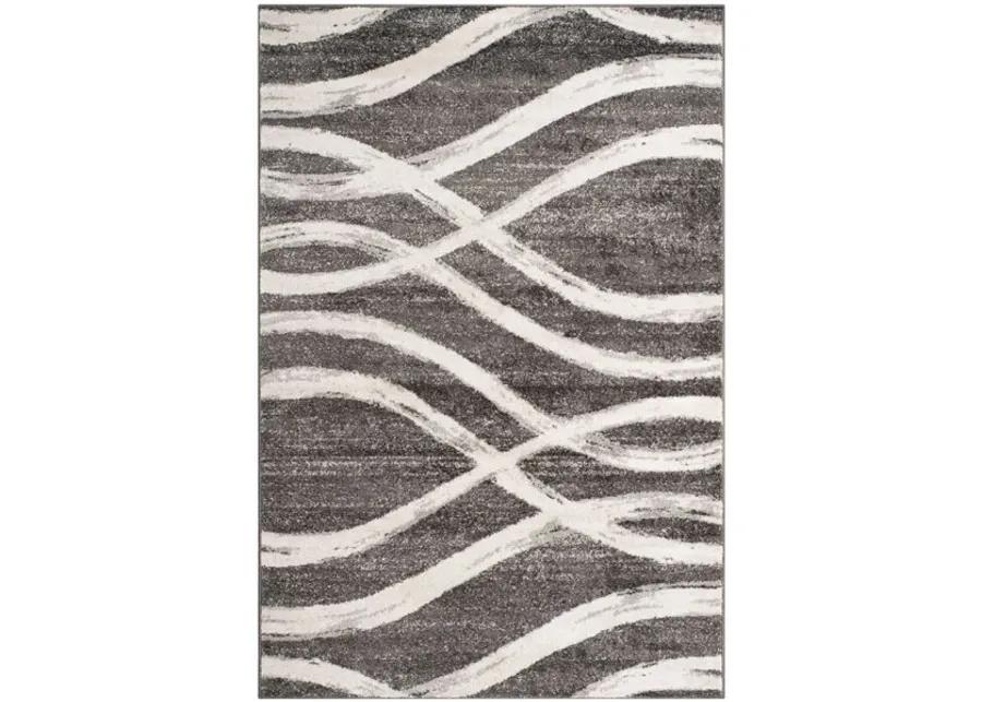 Adirondack Contemporary Charcoal / Ivory 8' X 10' Powerloomed Rug