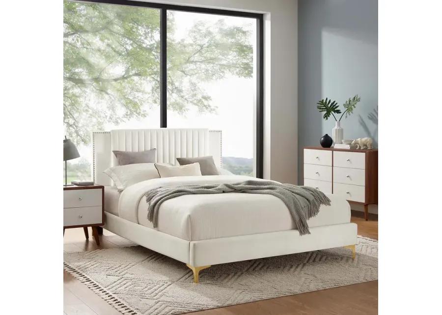 Zahra Channel Tufted Performance Velvet Full Platform Bed