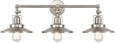 English Pub 28" Wide 3-Light Vanity Light - Satin Nickel