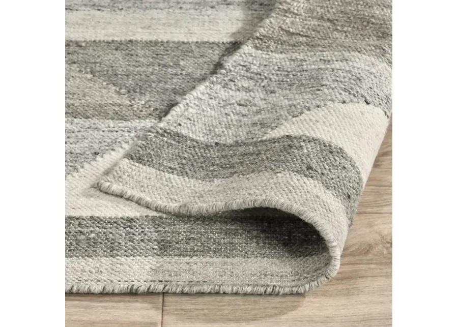 Tierney 2.6'x8' Indoor Outdoor Handwoven Geometric Gray Accent Rug