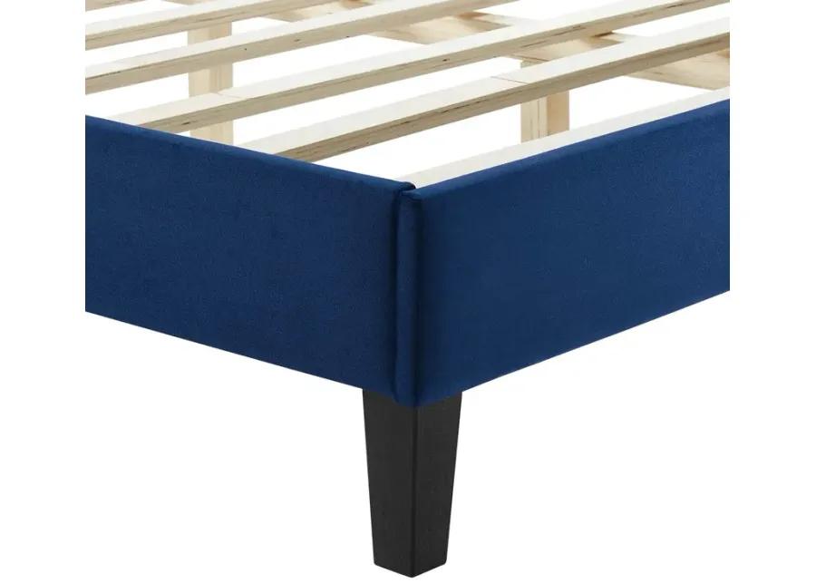 Zahra Channel Tufted Performance Velvet Twin Platform Bed