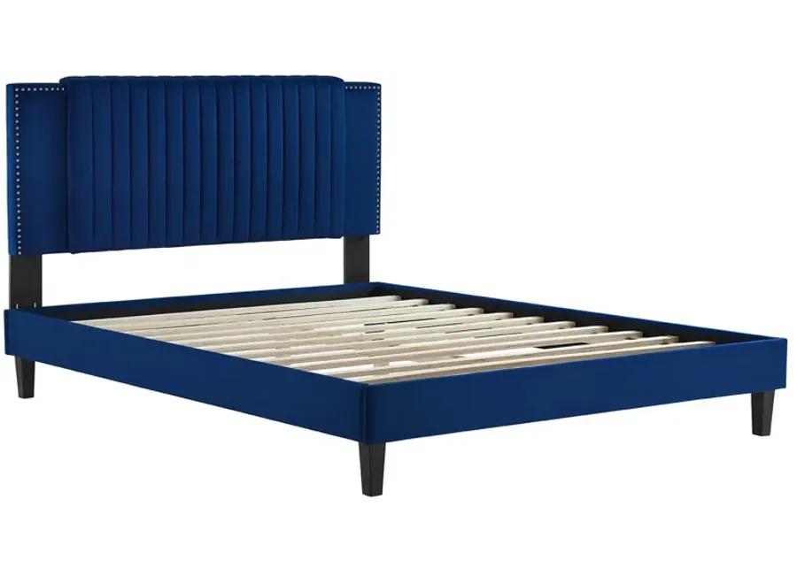 Zahra Channel Tufted Performance Velvet Twin Platform Bed