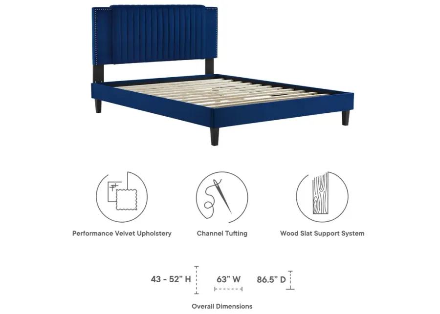 Zahra Channel Tufted Performance Velvet Twin Platform Bed