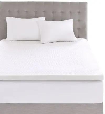 Sleep Philosophy 3" Gel Memory Foam with Cooling Cover White Hypoallergenic 3" Cooling Gel Memory Foam Mattress Topper with Removable Cooling Cover