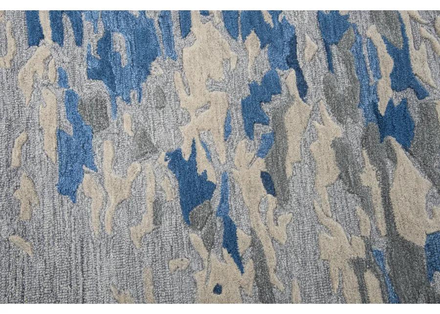 Vogue Blue Abstract Wool 10' x 13' Rectangle Rug