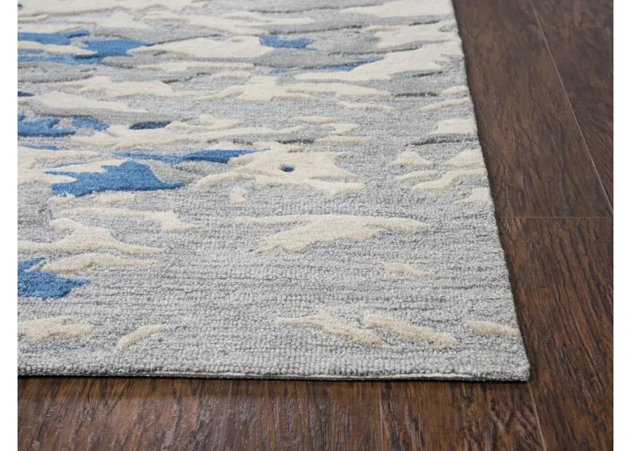 Vogue Blue Abstract Wool 10' x 13' Rectangle Rug